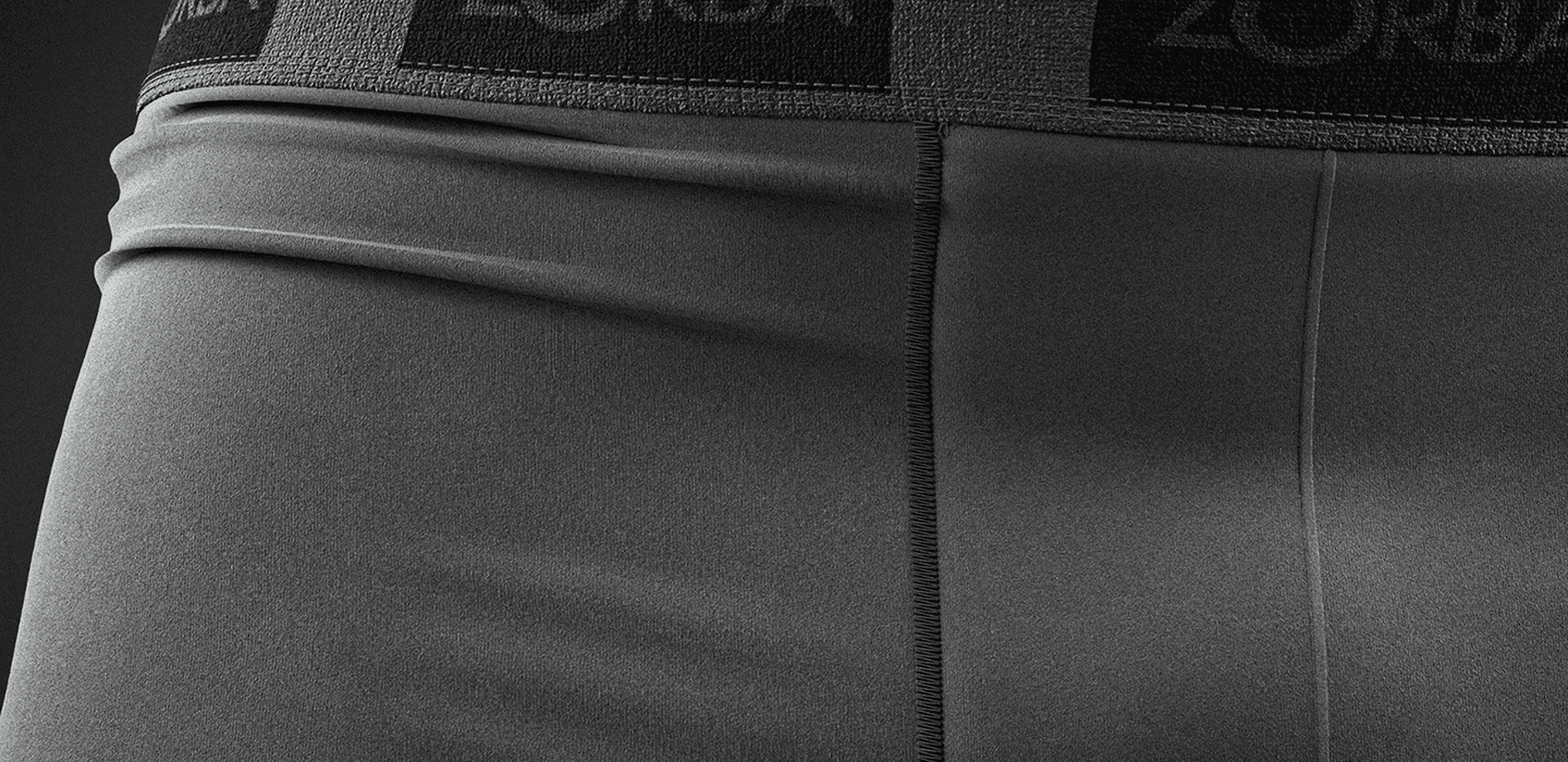 Close da cintura e costura de peça íntima Zorba